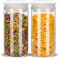ZENS 1500ml Glass Storage Jars with Lids Set of 2, Airtight Sealed Glass Jars with Glass Lids for Coffee Bean, Clear Borosilicate Glass Canisters Jar Sets, kitchen Storage Containers for Brown Sugar