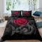 Homemissing Roses Housse de Couette 240x260cm Parure de Lit Fleurs romantiques Garçons Filles Enfants Adolescents 3D Noir Rouge