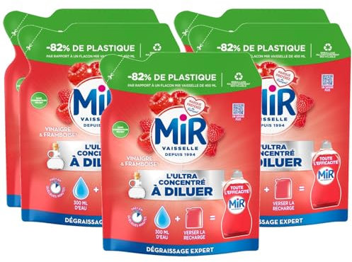 MIR L'Ultra Concentré à Diluer Vinaigre & Framboise - Lot de 5 x 150ml