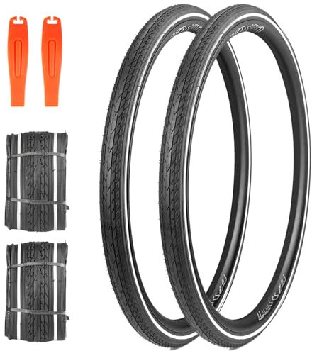 MEGHNA 700C Rennrad-Reifen mit reflektierendem Streifen, faltbar, 700 x 35 C, Reifen für Rennrad, schnelles Rollen, 37–622 mm, Ersatz für Rennrad, Fixgetriebe, Hybrid-Fahrrad