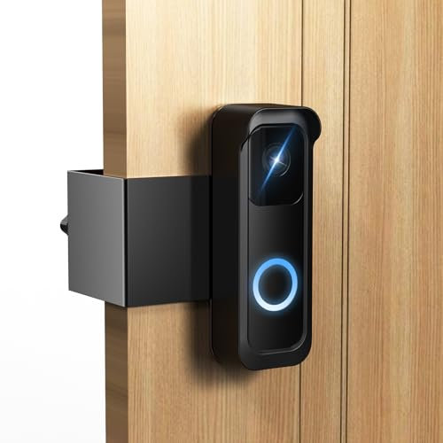 Doorbell Mount Compatible with Blink, Anti-Theft Video Doorbell Mount Bracket, Door No Drilling, Outdoor Camera Doorbell Bracket Holder with Rain Cover, Not Block Doorbell Motion Sensor