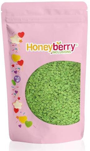 Grünes Konfetti Streusel 200g - Natürliche Essbare Streusel Tortendeko - Grünes Streudeko, Zuckerkonfetti, Zuckerstreusel Perfekt zum Verzieren von Kuchen, Muffins, Desserts - Hergestellt in der EU