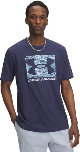 Under Armour Homme UA ABC Camo Boxed Logo T-Shirt, Bleu Marine Délavé/Bleu Calme, XS EU