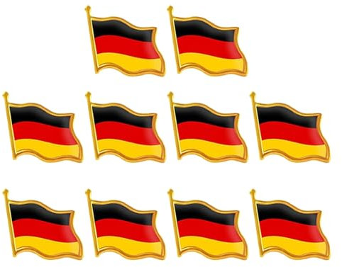 10 Stück Deutschland Flaggen Anstecker,Nationale Abzeichen Badge,Deutsche Flagge Pin,Kleine Flaggenknopfnadeln,Deutschland Nationalflagge Metall Brosche,Deutschland Anstecknadel aus Metall und Emaille