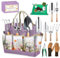 halilus Gartenwerkzeug-Set für Damen, 9-teilig, Edelstahl, mit Blumen-Tasche und Umpflanzmatte, langlebiges Gartenzubehör für Frauen