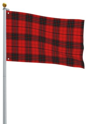 Drapeau de jardin décoratif à carreaux rouge et noir - Drapeaux de cour sur une face pour l'extérieur de la cour agricole - Décoration de pelouse