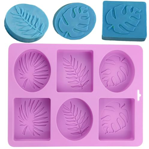 Palmfilz, Filz-Form, Seife, 6 Mulden, Seife, Handseife, Seife, Rechteck, Ova-Formen, Kuchendekorationswerkzeug für Schokolade