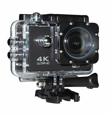 TIEOAXFT Action Camera Ultra HD 4K/30fps WiFi 2.0-inch 170D Underwater Waterproof Helmet Video Recording Cycling skiing Cameras Sport Cam for Vlogging with External Microphone, Remote Cont(Black)