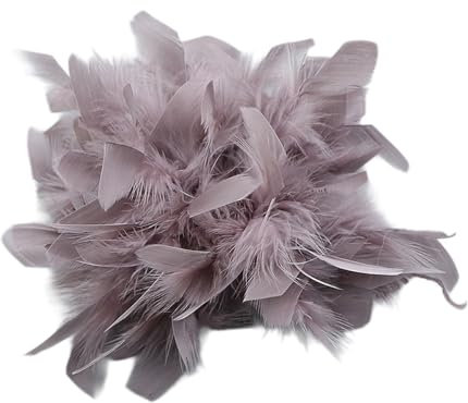 Wambere Broche à cheveux en plume pour femme - Broche en plume de dinde - Vintage - Bijou de cheveux pour bricolage, mariage, fête, anniversaire, accessoires de bijoux, vieux rose