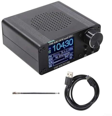 Mini radio tascabile, SI4732 ATS-80 AM FM Radio a onde corte da 1,9 pollici IPS ad alta definizione con schermo a colori a banda piena