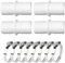 Idota 4 Stück Pool Adapter 38 auf 38mm, Schlauchverbinder 38 auf 38mm, Poolschlauch Adapter mit 8 Edelstahl Schlauchschellen (4pcs 38-38mm)