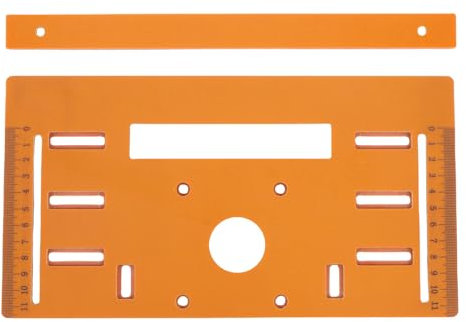 Asixxsix Grundplatte für Kreissägen, 28 X 15 Cm, Führungsschiene für Kreissägen, Grundplatte für Holzbearbeitungs-Schneidemaschinen mit Skalenmarkierungen, Einlegeplatte für Frästische