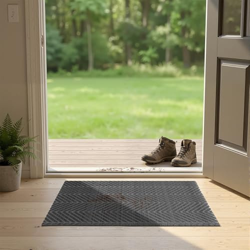 wyewye Dirt Trapper Door Mat – Small & Large Washable Heavy Duty Non-Slip Rubber Backed Floor Mat, Carpet for Indoor & Outdoor Use, Front Door Entrance Rugs, 40 x 60 cm