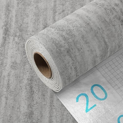 Camiraft 2.5mm Thick Self Adhesive Wallpaper, Grey Concrete Peel and Stick Wallpaper 50cm x 280cm, Waterproof Wall Covering for Living Room, Bedroom, Furniture, Table Top