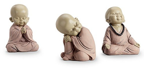 sitzend buddhistischen Mönche Set von 3