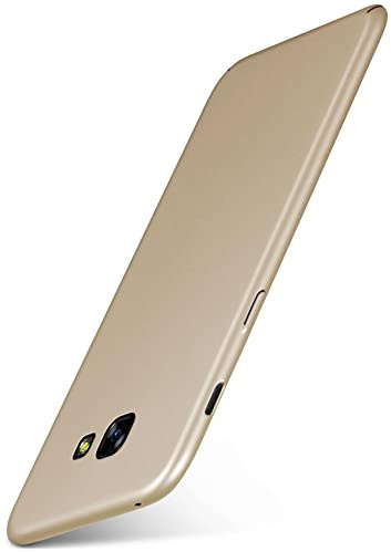 moex für Samsung Galaxy A3 (2017) Hülle Ultra Dünn, Schutzhülle mit erhöhtem Kameraschutz, Slim Cover Hardcase Backcover, Dünnste Handyhülle Minimalistisch Alpha Case, Matt Gold