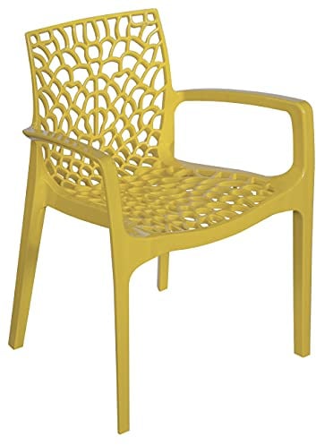 Grandsoleil S6626GB Upon Gruvyer Stapelbarer Sessel aus Polypropylen, 53 x 58 x 81 cm, Brillantgelb, gelb