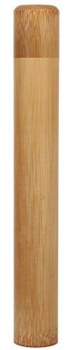 Zerodis Bambus Tee Kanister Runde Form Handgefertigte Tee Box Tube Jar Tragbare Reise Tee Kanister Abdeckung Lagerung Inhaber Sticks Weihrauch Brenner Box Box(2.5 * 23)