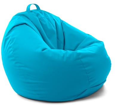 Avalon - Puff Poltrona Sacco Grande SOFTY 80×80×H75cm Sfoderabile, Pouf Sacco di Qualità Sartoriale, Bean Bag per Sedersi Ergonomico, Tessuto Antistrappo Impermeabile, Made in Italy(Petrol)