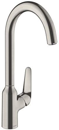 hansgrohe Focus M42 Mitigeur de cuisine 220, 1 jet, aspect acier inox, 71802800