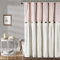 Lush Decor Rideau de Douche à Boutons en Lin, mélange de Coton, Rose poudré et Blanc, 182,9 cm de Large x 182,9 cm de Long (Lot de 1)
