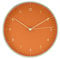 LUUK LIFESTYLE Moderno Reloj de Pared de Cuarzo con segundero, sin tictac, números arábigos, Sencilla decoración escandinava, Regalo para mudanza, salón, Cocina, Pasillo, Dormitorio, Naranja