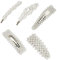 Perle Haarnadeln Künstliche Perlen Haarspange Silber Vintage Haarschmuck Deko für Frauen Mädchen Dame Hochzeit Engagement Haar-Styling 5 Stück