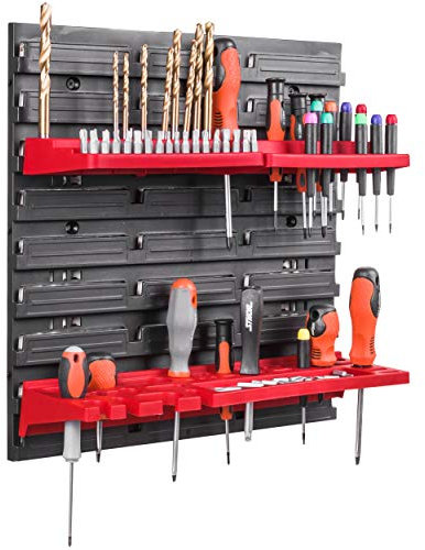 botle Sistema de almacenamiento de pared, 39 x 39 cm, soportes para herramientas, estante para escaleras, cajas de almacenamiento, placas de pared extra fuertes