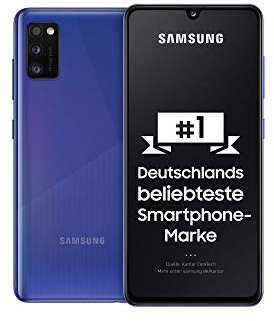 Samsung Galaxy A41 Android Smartphone ohne Vertrag, 3 Kameras, 6,1 Zoll Super AMOLED Display, 64 GB/4 GB RAM, Dual SIM, Handy in blau,