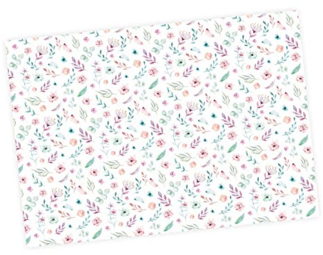 5 Bögen Geschenkpapier - Größe je Bogen 84,1 x 59,4 cm Kinder Geburtstag Mädchen Junge Geschenkverpackung (Blumen/Federn)