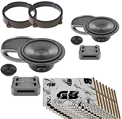 Superauto hi-fi Kit 4 casse CK 165 Woofer Tweeter Griglie supporti + Insonorizzante Portiere Compatibile con Alfa Romeo 147 Anteriore o Posteriore