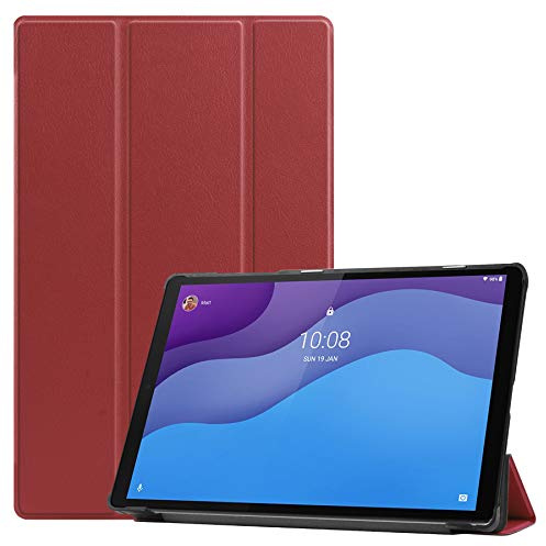 Lobwerk Hülle für Lenovo Tab M10 2nd 2020 TB-X306F TB-X306X 10.1 Zoll Smart Cover Etui mit Standfunktion und Auto Sleep/Wake Funktion Weinrot