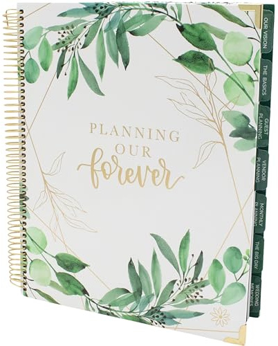 bloom daily planners Hard Cover Wedding Day Planner Bridal Journal & Organizer (Undated) - 9 x 11 - Planning Our Forever