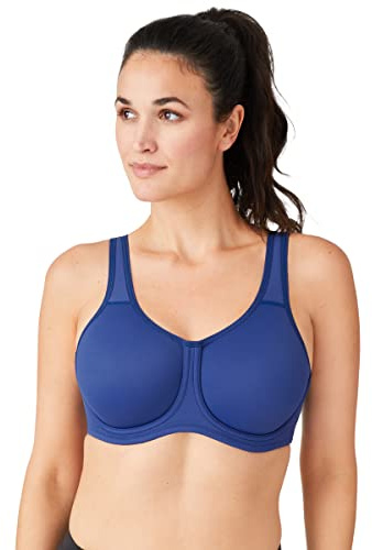 Wacoal Women's Full Support Underwire Sport Bra, Opaque, Twilight Blue, 34D