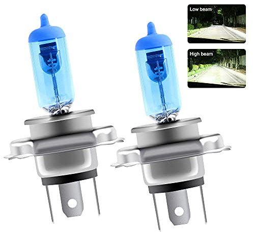 Chemini H4 Scheinwerferlampe, 12 V, 55 W, 60 W, Halogen-Scheinwerfer, Ersatz für Auto-Nebelscheinwerfer, Fern-/Abblendlicht, Xenon-Weiß, 5000 K, 2 Stück