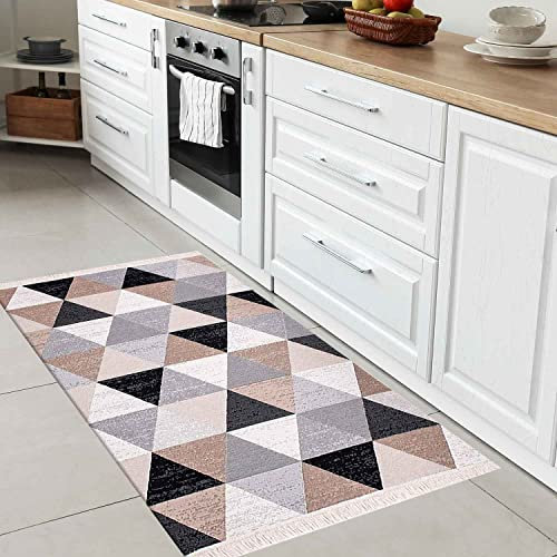 VIMODA Teppich Läufer Wendbar für Schlafzimmer, Küche, Kinderzimmer, Wohnzimmer/Beidseitg, Farbe:B2009, Maße:120x170 cm