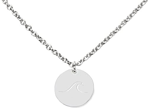 DAHEIM Halskette Welle - filigrane Kette Wave für Surfer Damen und Frauen, Heimat-Schmuck Meer aus Edelstahl (silber-farben oder vergoldet) DHK295