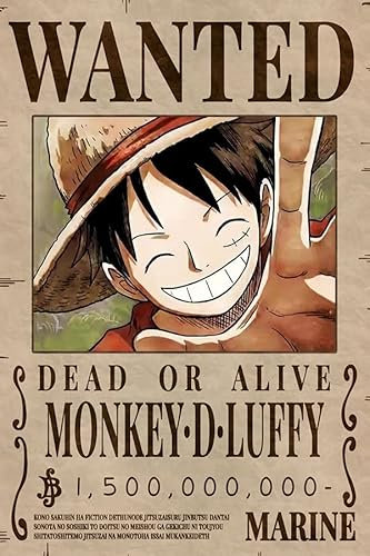 ASHER Gift One Piece Luffy Bounty Wanted Poster for Bedroom Art Poster And Wall Decor Picture Poster - Matte poster Frameless Gift 15 x 22.8 inch(38cm x 58cm)