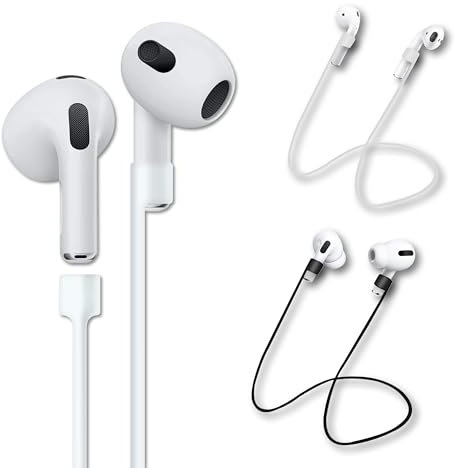 rootful.® Urban Essentials | 2 bandas de sujeción para AirPods | Soporte para AirPods para deportes | Accesorios para | Correas para AirPods 1, 2, 3, 4 AirPods Pro (negro y blanco)