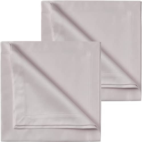 Curt Bauer Servietten Dessin 1514 Gent Farbe dunstgrau-3478 Größe 2x50x50 cm Klassisch Tafeltuch hochwertiger Glanz Uni-Satin Ziersaum Vollzwirnqualität
