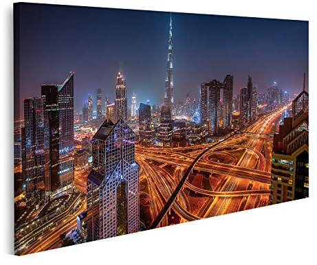 islandburner Leinwandbild Skyline von Dubai bei Sonnenaufgang Vereinigte Arabische Emirate Bilder Drucke Kunst Poster Wandbild