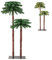 GYMAX 2 Palmier Artificiel Pré-éclairé, Arbre pour Noël avec 84 Pointes de Branches en PVC & 100 Lampes LED, Palmier Artificiel Idéal pour Maison, École, Bureau, Set de 2, Installation Facile