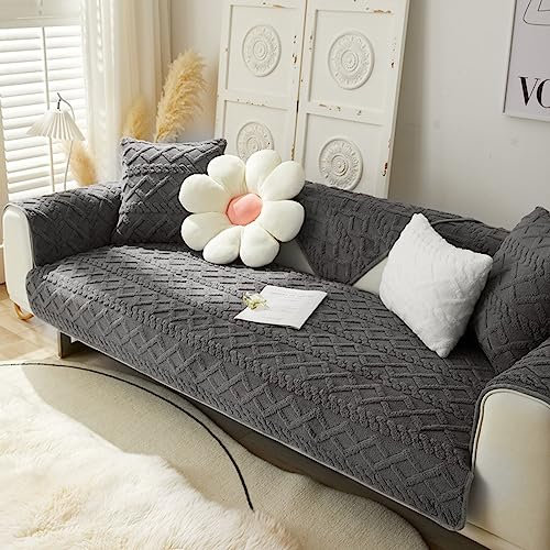 ZCXRYFL 1 2 3 4 Sitzer Sofa üBerzug PlüSch Rutschfester Sofabezug L/U-Eck-Universal Sofa ÜBerwüRfe MöBelschutz Stoff Leder Couch üBerzug Baby-Krabbeldecke Katzen Hunde Matte(70X70cm,Gray 2)