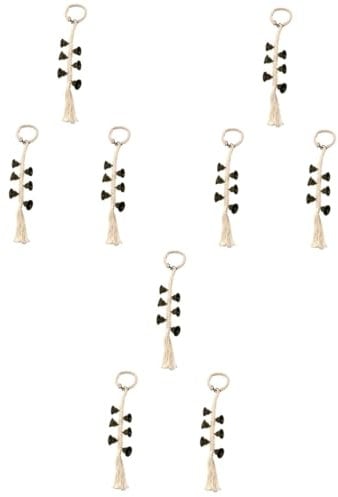 HOMSFOU 3pcs Bell Door Bell Vintage Large Tassels Bead Hanging Coat Mounted Brunch Puppy Doorbell Dog Door Bell Outdoor Decorations Pastoral Doorbell Cleaning Machine Old Fashioned Iron