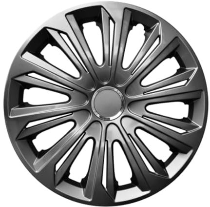 Luckyberg Radkappen 16 Zoll Strong | Radzierblenden 4er-Set für die meisten Automarken und Stahlfelgen, Zierkappen in vielen Farben. Felgenabdeckung für Autofelgen. (16 - Graphit LACKIERT)