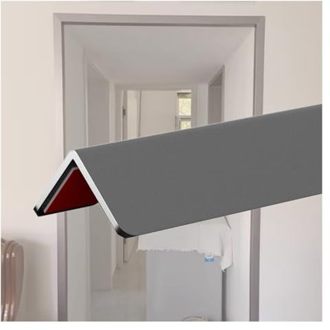 XPLKQXE Aluminium Peel and Stick L Molding Corner Guards, Wandverkleidung, Sicherheitspuffer Für Ecken (Farbe : Grey, Größe : 1.2m)