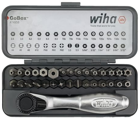 32-teilige Sicherheits-Bit-Gobox | Sicherheitssechskant, Torx, Phillips, Schlitz, Steckschlüsselbits; Präzisionsbearbeitete Bits; magnetischer Bithalter