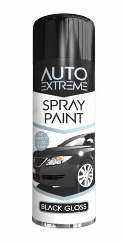 PEBBLE HUG All Purpose Spray Paint, Black Gloss Aerosol Paint, Ideal and Perfect Finish for Cars, Bikes, Vans, Metal and Wood, Quick Drying, Safe and Durable, 250ml (1 pcs)