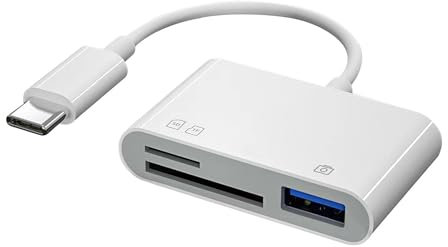 SD Card Reader,USB C to SD Card for iPhone15/ iPad/Mac/Laptop,3 in 1 Type C Camera Memory Card Adapter for iPhone 15/iPad Pro/MacBook, Galaxy, MicroSD/SD