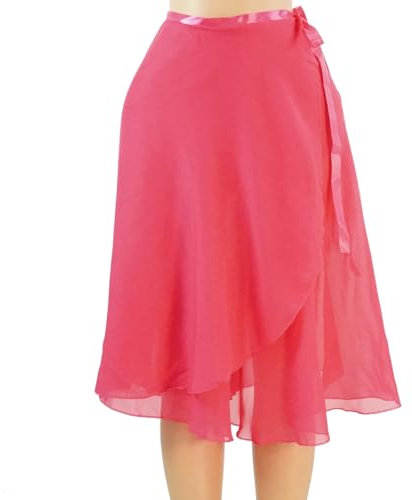 MUNAFIE Jupe de Ballet en Mousseline de Soie pour Femme - Taille réglable - Cravates - Jupe de Danse pour Femme et Fille, Rose, Taille Unique